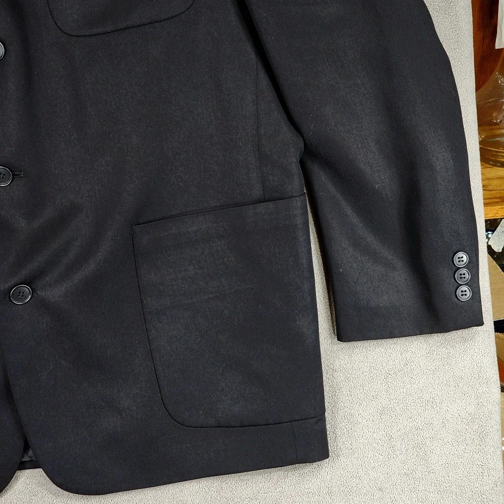 Barrington Sport Coat 44R Men Black 100% Tencel Suit Jacket‎ Blazer READ